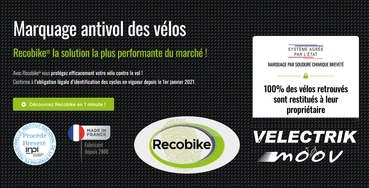 Marquage antivol des vélos électrique - Velectrik Moov